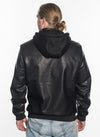 PU Leather Moto Hoodie Zip Jacket