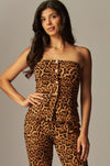 Scuba Knit Button Front Tube Top