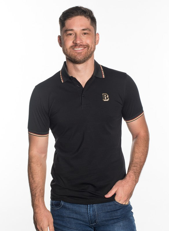 Logo B Trim Detail Button Polo