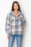 Plaid Sherpa Lined Button Shacket