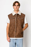 PU Sherpa Collar Vest