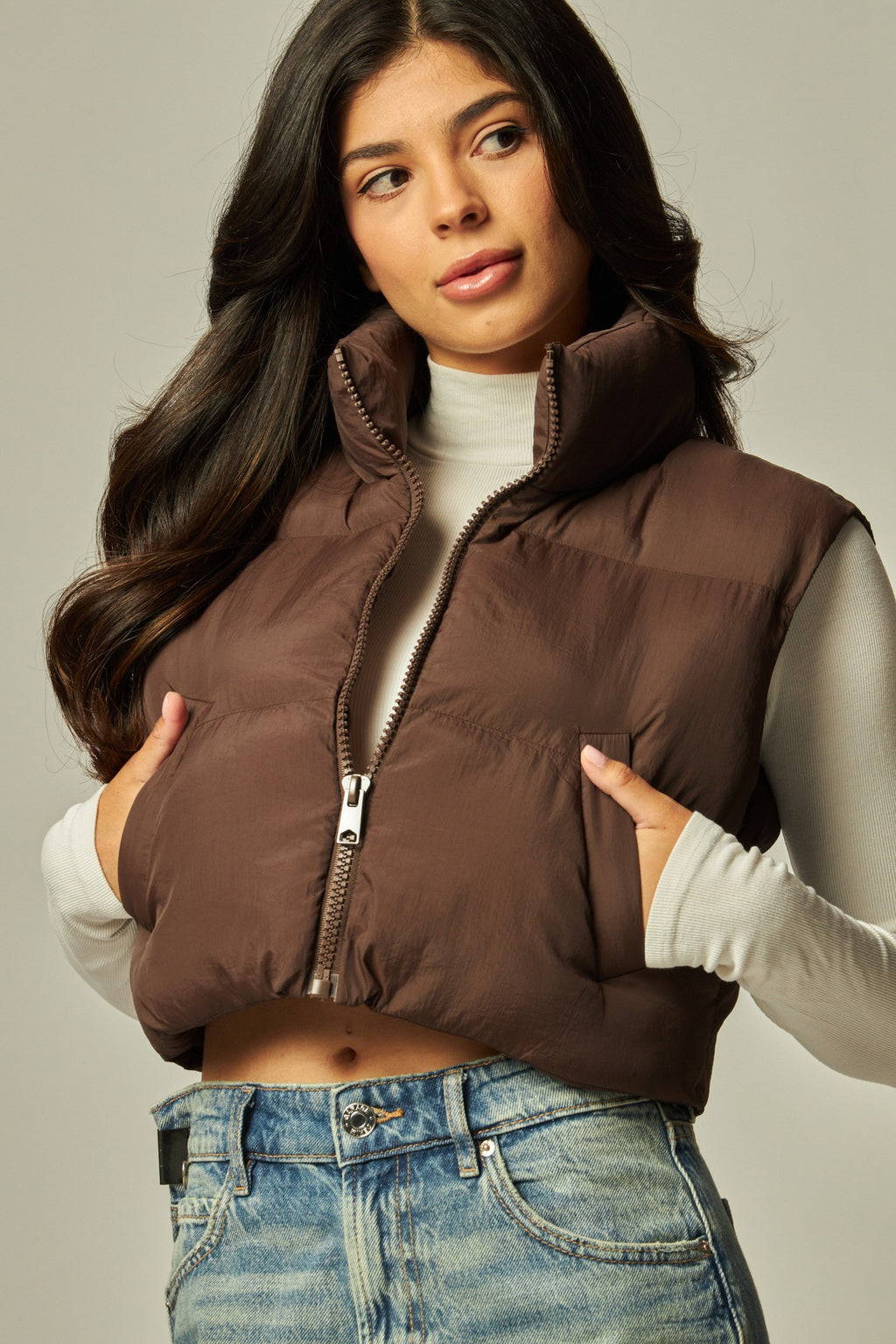 Mini Crop Puffer Vest