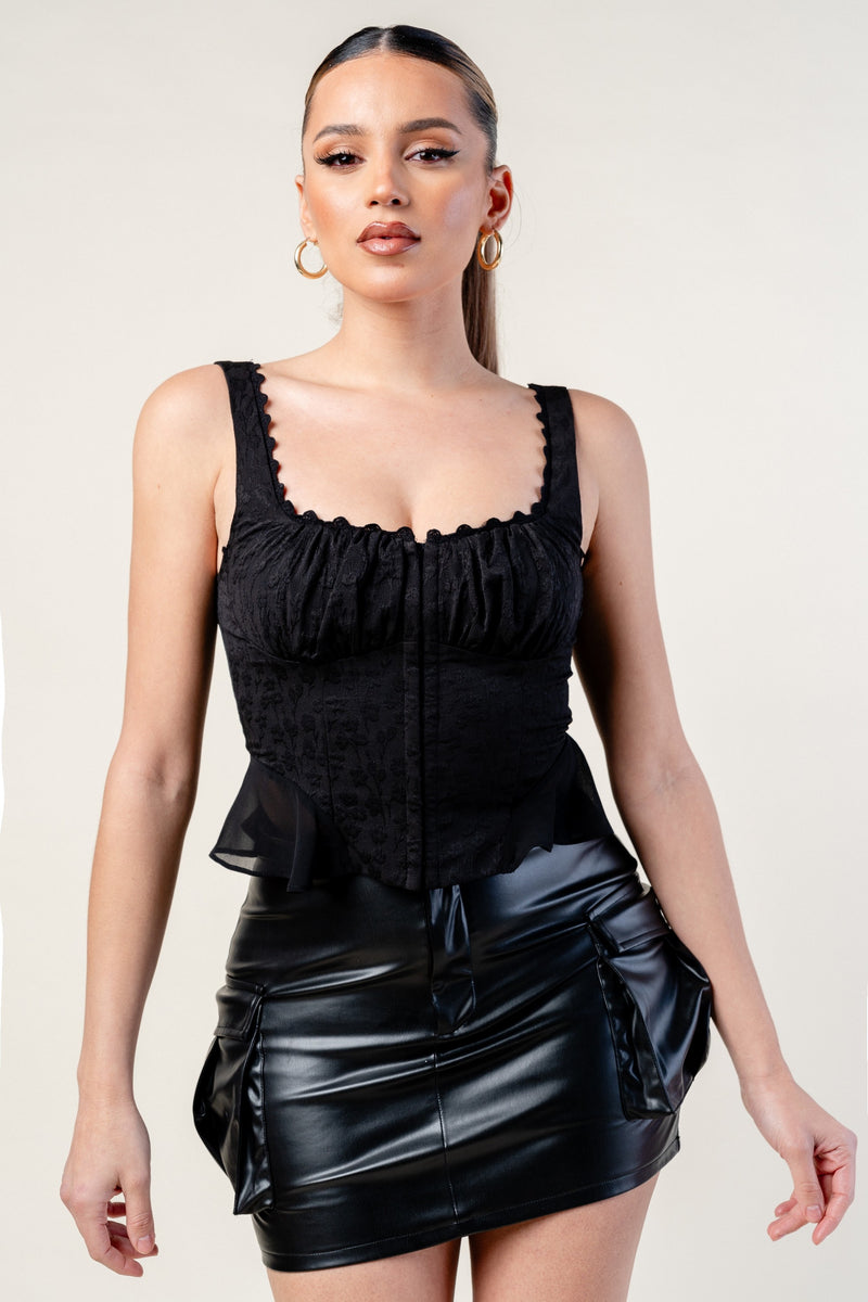 Milk Maid Corset w/Chiffon Ruffle Top