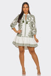 Boho Tile Dress with Tie