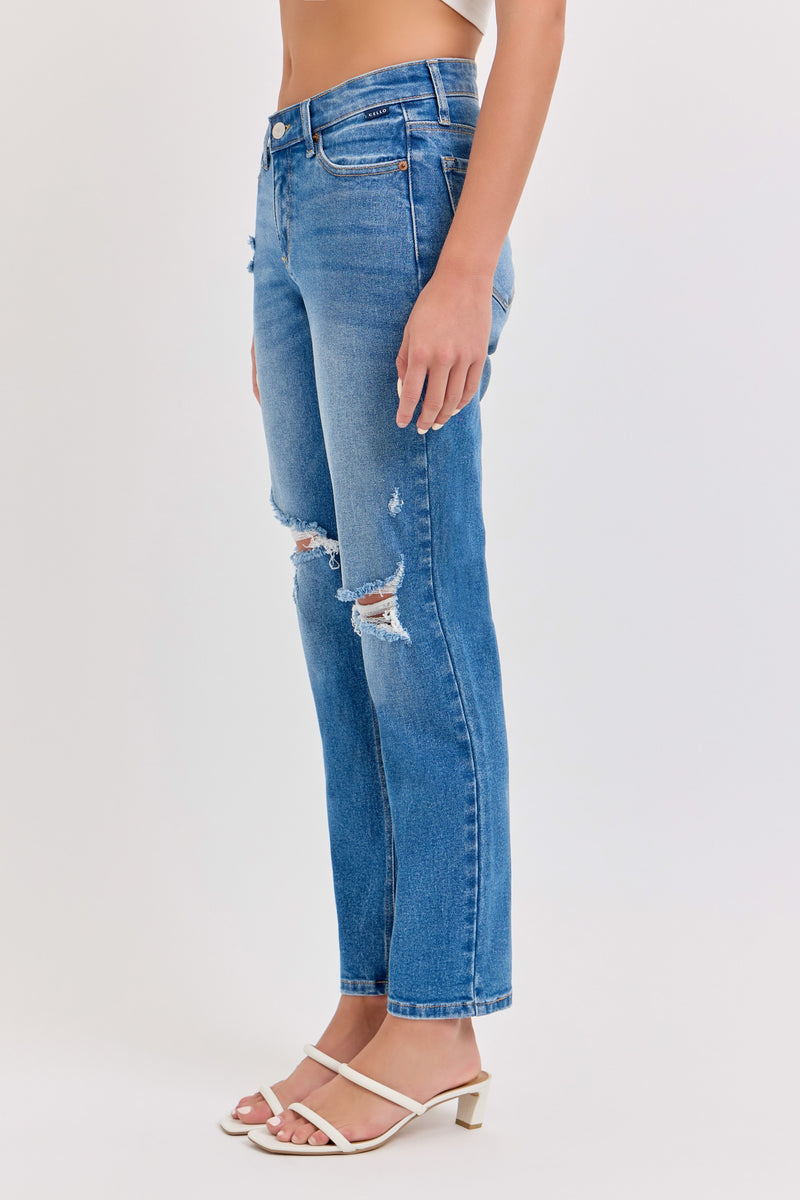 Mid Rise V-Waist Mom Jean