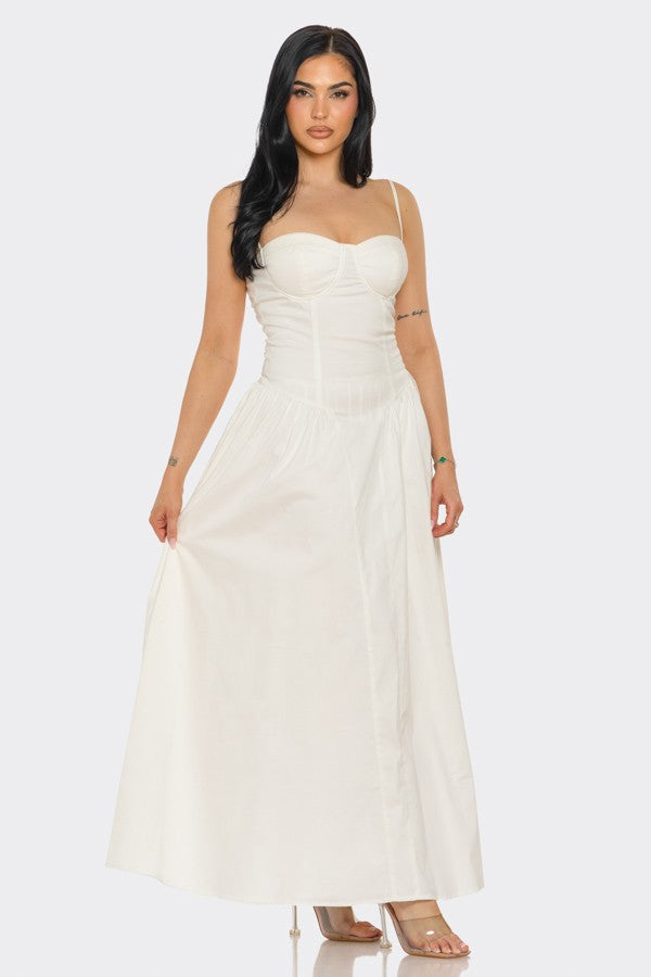 Princess Cut A-Line Midi Dress LightSkyBlue / Large