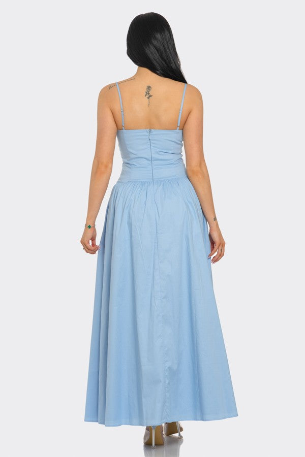 Princess Cut A-Line Midi Dress LightSkyBlue / Large Princess Cut A-Line Midi Dress LightSkyBlue / Large