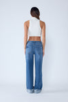 High Rise Baggy Cuffed Wide Leg Jean