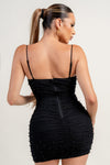 Pearl Ruch Mesh Bustier Mini Dress