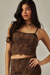 Leopard Mesh Bra Cami Top