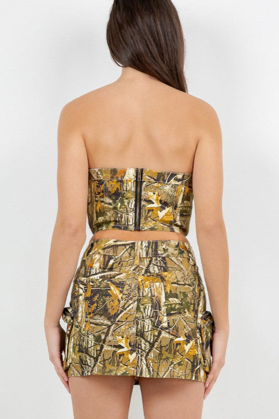 Tree Camo Denim Tube Top