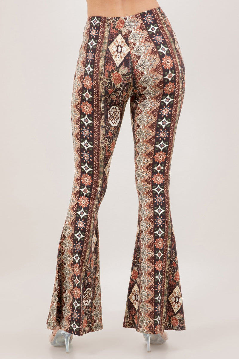Boho Bandana Printed Flared Long Pants