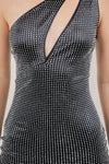 One Shoulder All Over Stud Mini Dress