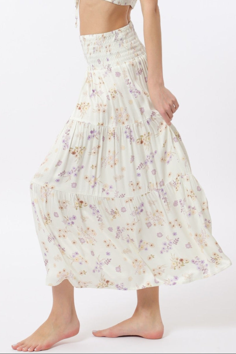 Field Of Flowers Tiered Maxi Skirt