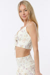 Field Of Flowers Tie Front Bra Top