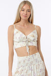 Field Of Flowers Tie Front Bra Top