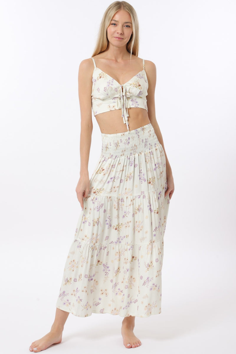 Field Of Flowers Tie Front Bra Top