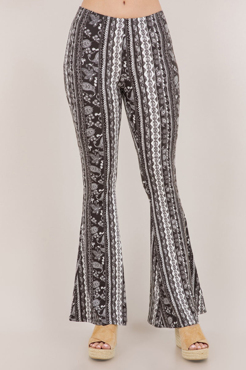 Boho Bandana Printed Flared Long Pants