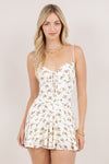 Floral Lace Up Mini Flare Dress