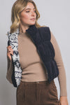 Reversible Corduroy Aztec Fleece Lined Puffer Vest