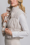 Reversible Corduroy Aztec Fleece Lined Puffer Vest