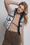 Reversible Corduroy Aztec Fleece Lined Puffer Vest