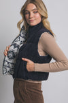 Reversible Corduroy Aztec Fleece Lined Puffer Vest