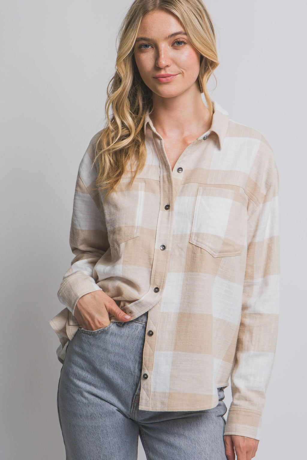 Buffalo Plaid Pocket Top