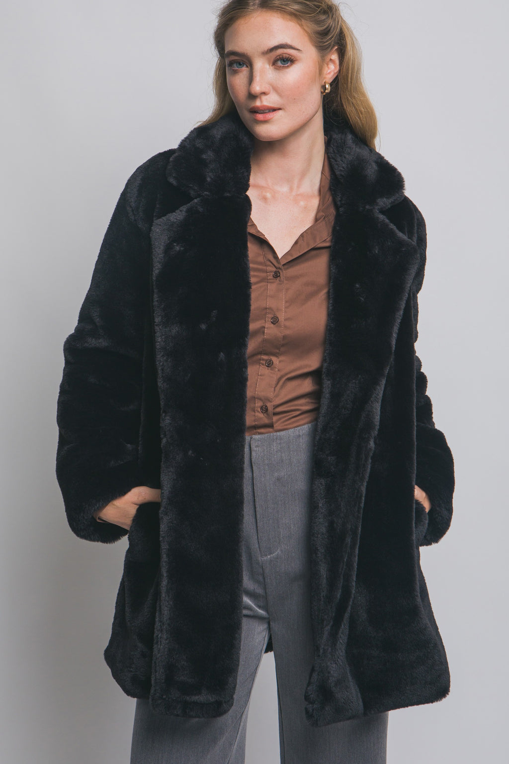 Faux Fur Long Coat