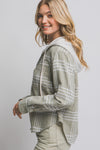 Hooded Button Up Plaid