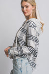 Hooded Button Up Plaid
