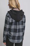 Hooded Button Up Plaid