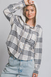 Hooded Button Up Plaid
