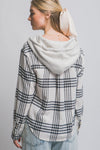 Hooded Button Up Plaid