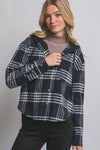 Hooded Button Up Plaid