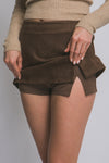 Faux Suede Mini Skort