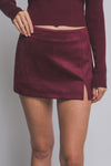 Faux Suede Mini Skort