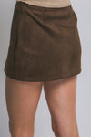 Faux Suede Mini Skort