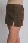 Faux Suede Mini Skort