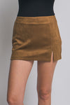 Faux Suede Mini Skort