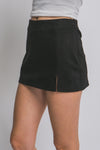 Faux Suede Mini Skort