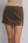 Faux Suede Mini Skort