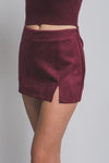 Faux Suede Mini Skort
