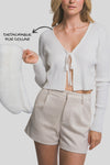 Collar Faux Fur Cardigan Sweater