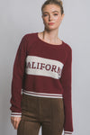California Stripe Trim Knit Sweater