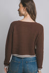 California Stripe Trim Knit Sweater