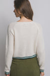 California Stripe Trim Knit Sweater
