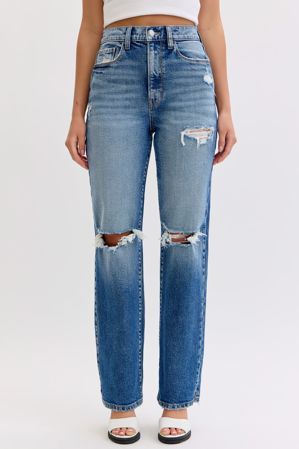 Super High Rise Dad Jean with Mini Slit