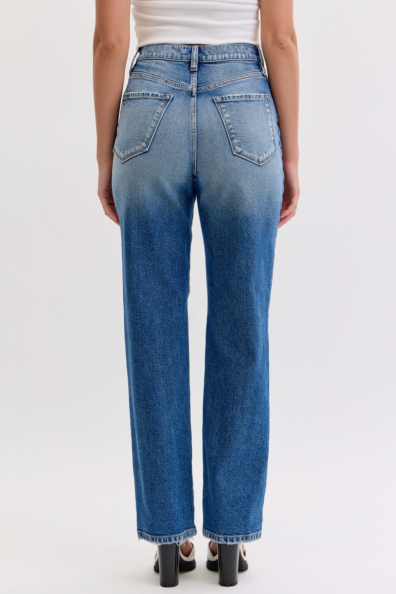 Super High Rise Dad Jean with Mini Slit