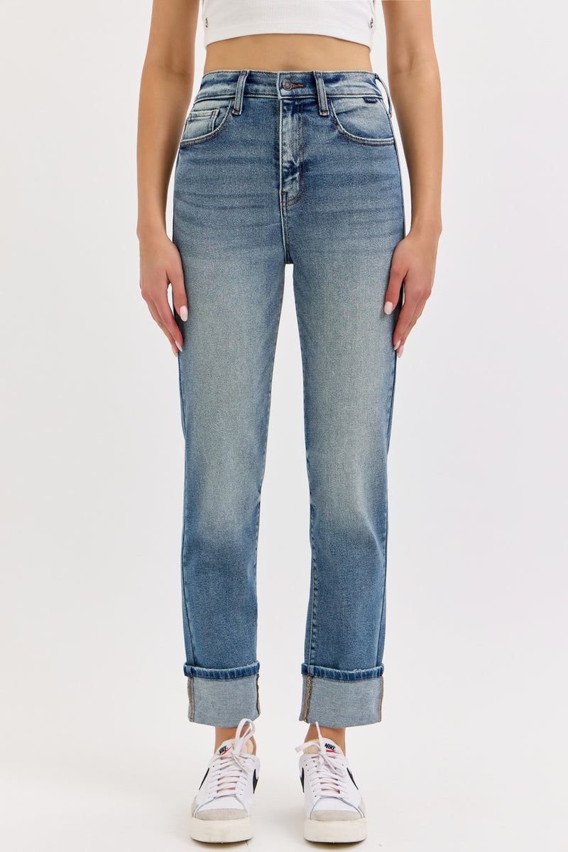 High Rise Straight w/Cuff